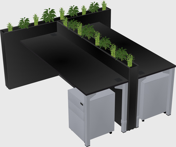 Rectangular shared desk