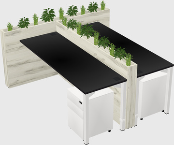 Rectangular shared desk