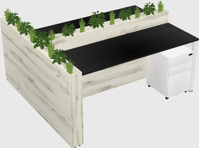 Rectangular shared desk