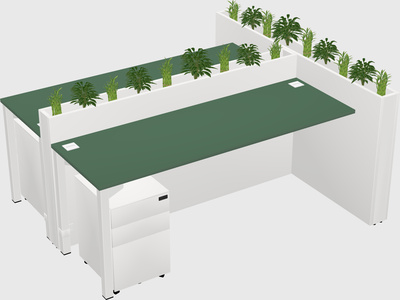 Rectangular shared desk
