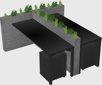 Rectangular shared desk