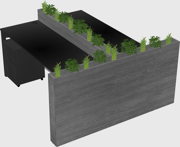 Rectangular shared desk