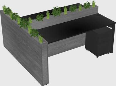 Rectangular shared desk