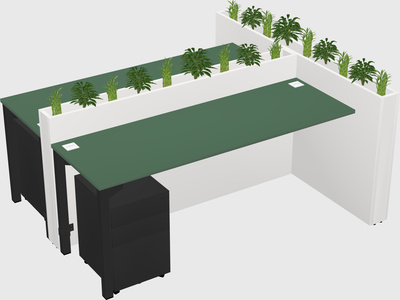 Rectangular shared desk