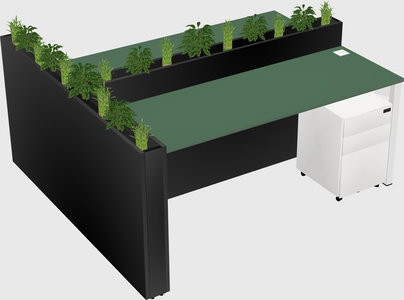 Rectangular shared desk