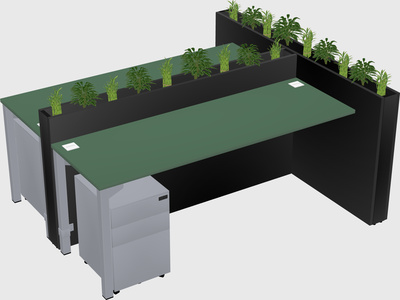 Rectangular shared desk