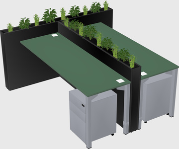 Rectangular shared desk