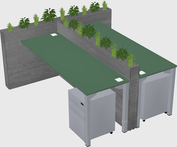 Rectangular shared desk