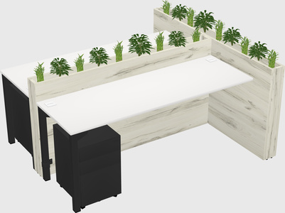 Rectangular shared desk