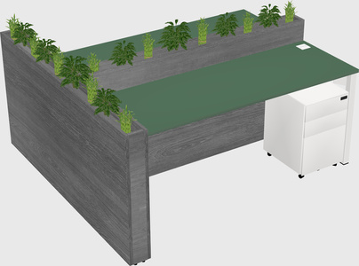 Rectangular shared desk