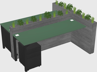 Rectangular shared desk