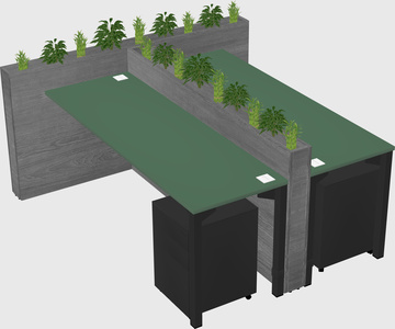 Rectangular shared desk