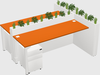 Rectangular shared desk