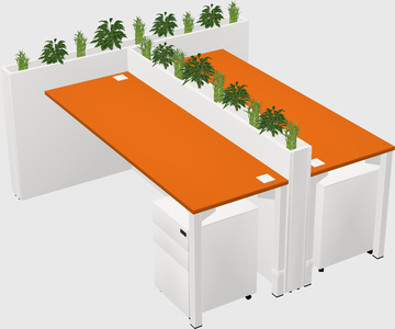 Rectangular shared desk