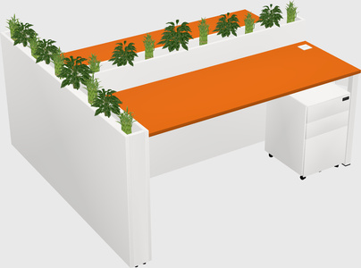 Rectangular shared desk