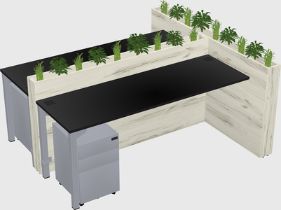Rectangular shared desk
