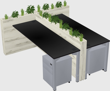 Rectangular shared desk