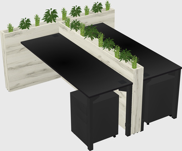 Rectangular shared desk