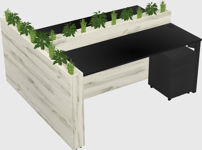 Rectangular shared desk