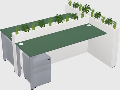 Rectangular shared desk