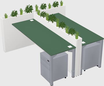 Rectangular shared desk