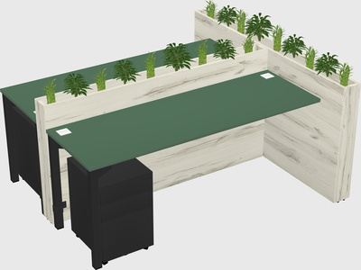 Rectangular shared desk