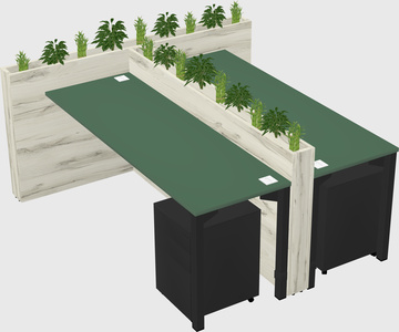Rectangular shared desk