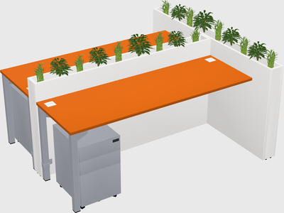 Rectangular shared desk