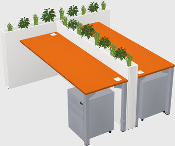 Rectangular shared desk