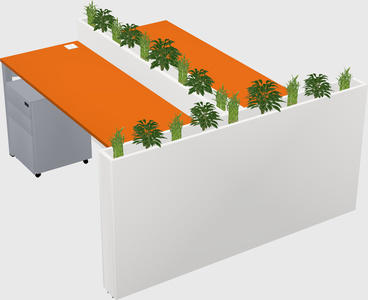 Rectangular shared desk
