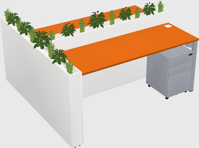 Rectangular shared desk