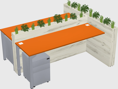 Rectangular shared desk