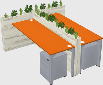 Rectangular shared desk
