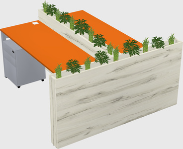 Rectangular shared desk