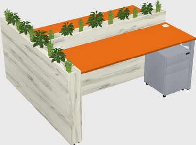 Rectangular shared desk