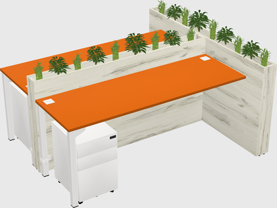 Rectangular shared desk