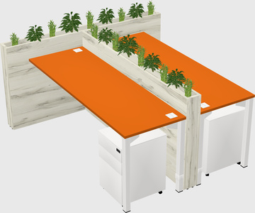 Rectangular shared desk