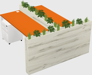 Rectangular shared desk