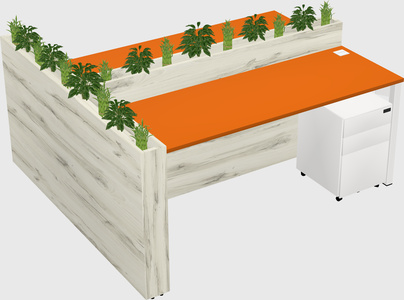 Rectangular shared desk