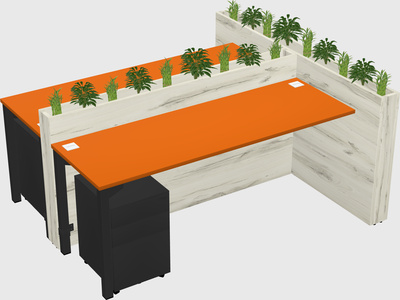 Rectangular shared desk