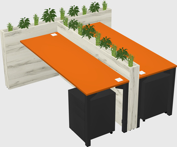 Rectangular shared desk