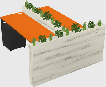 Rectangular shared desk