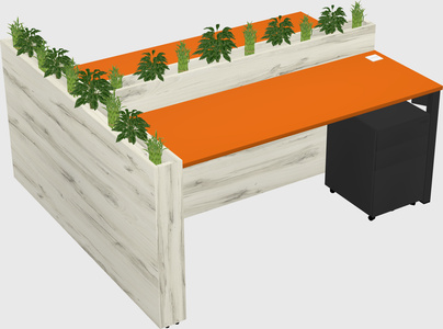 Rectangular shared desk