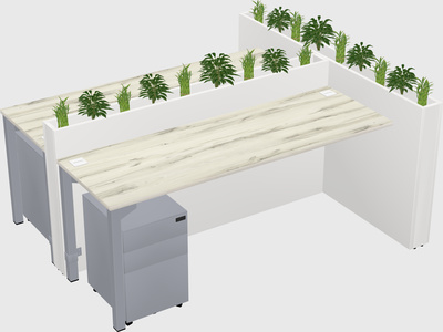 Rectangular shared desk