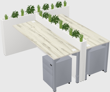 Rectangular shared desk