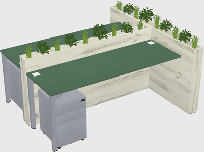 Rectangular shared desk