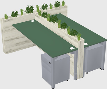 Rectangular shared desk