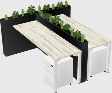 Rectangular shared desk