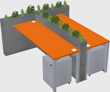Rectangular shared desk