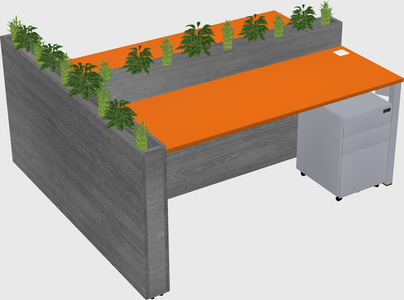 Rectangular shared desk
